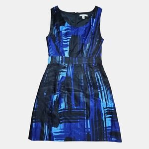 Banana Republic Rayon Linen Blend Brushstroke Abstract Sheath Dress 6‎ Career